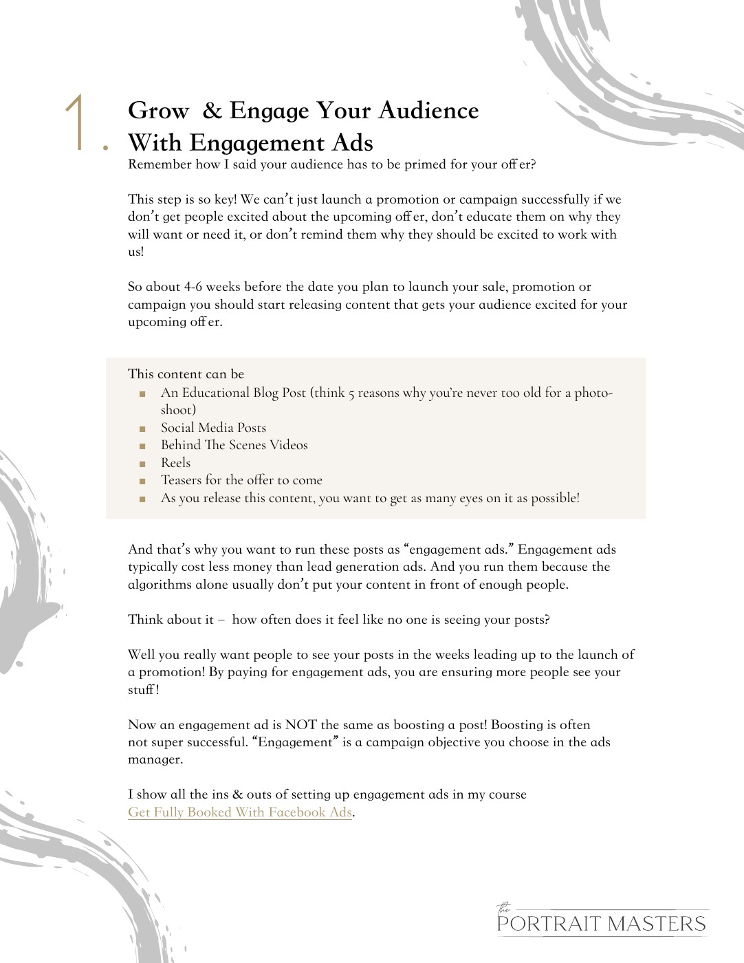 Editorial page about growing and engaging an audience with Facebook Ads